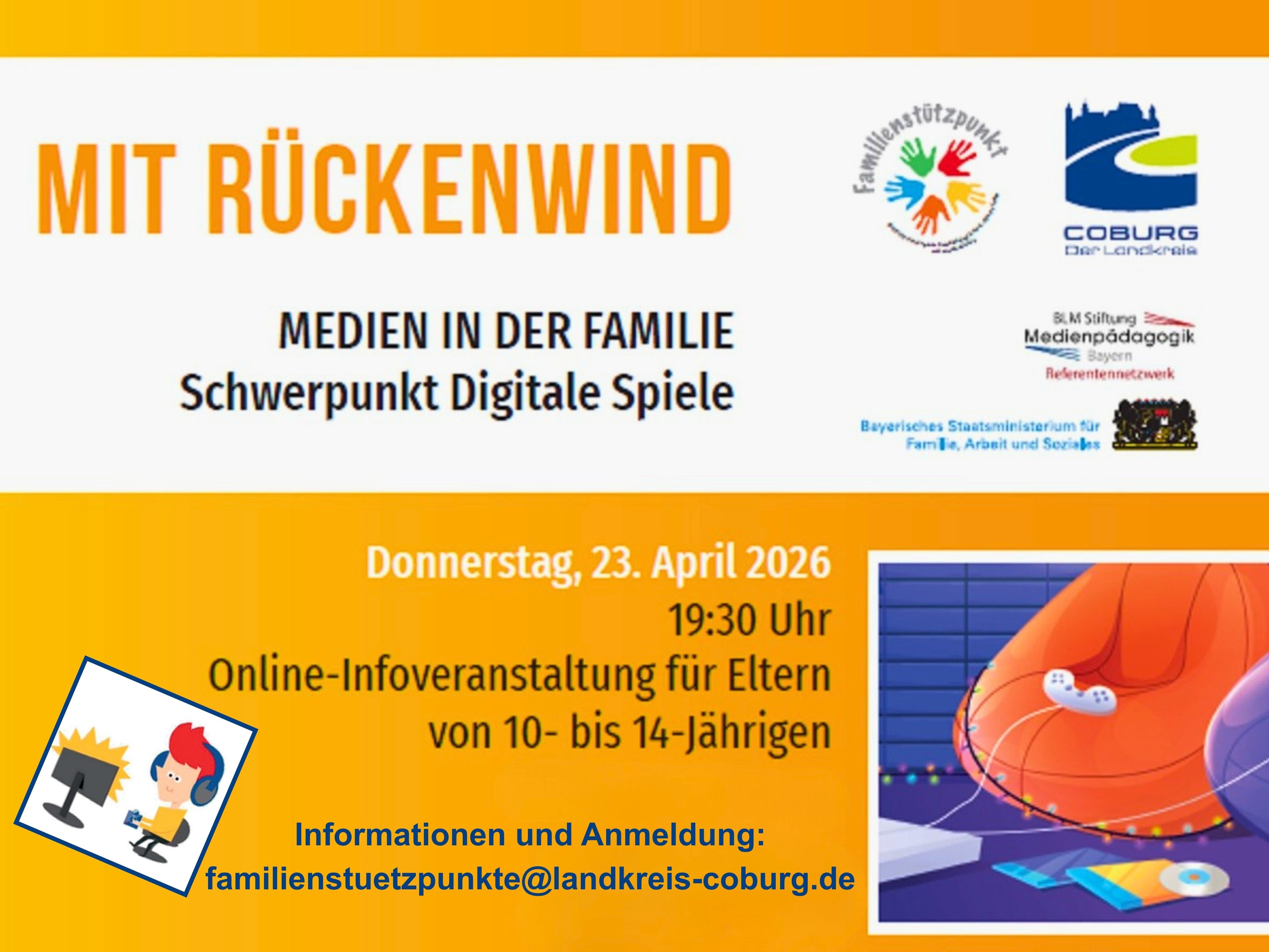 Ein Flyer mit allen wichtigen Informationen, die im zugehörigen Text wiedergegeben sind.