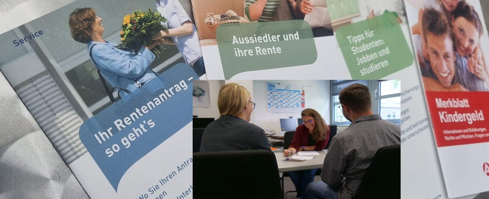 Blick auf unterschiedliche Flyer 