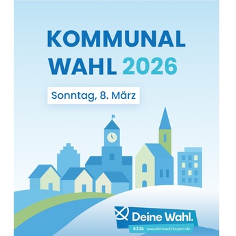 Das blaue Plakat zur Kommunalwahl 2026