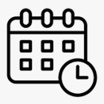 Kalendersymbol mit einer Uhr